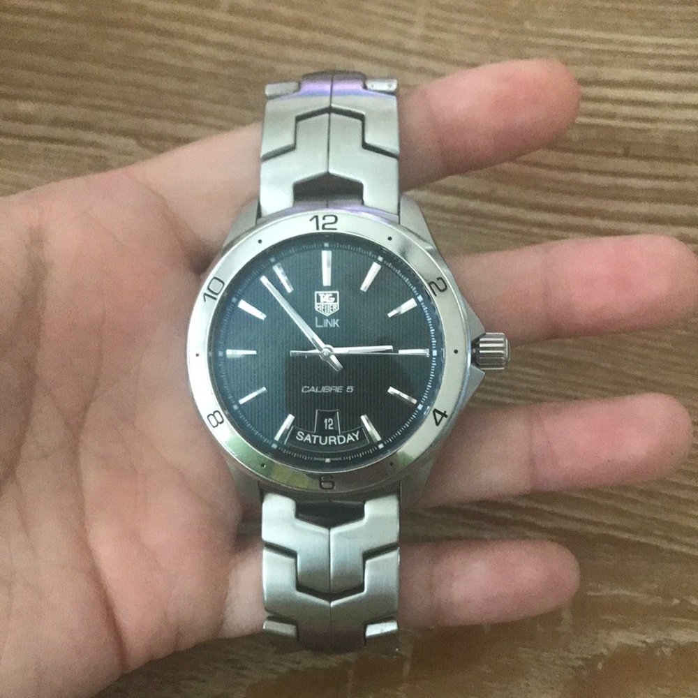TAG Heuer Link Calibre 5 Stainless Steel Watch - Silver with sapphire Dial